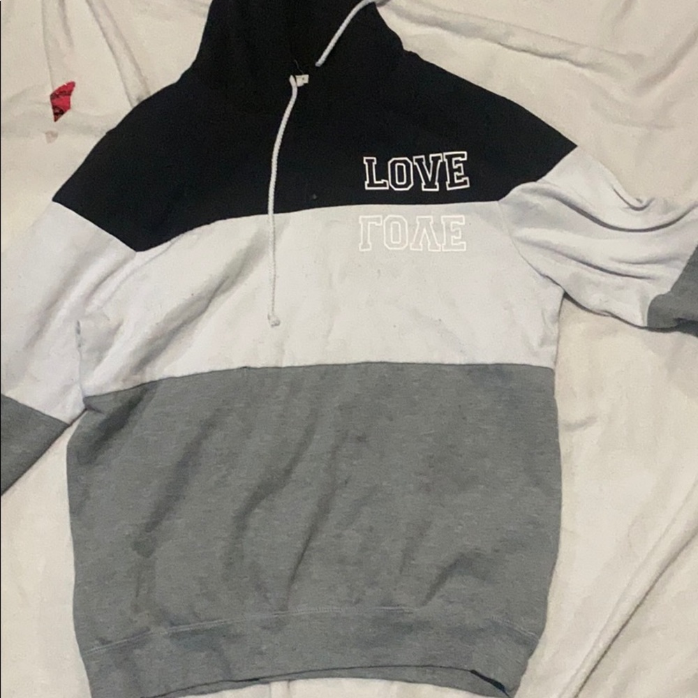 striped love sweatshirt